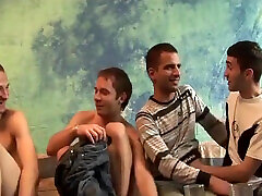 Gay foursome anal party