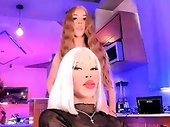 Hot group very hairy chubby teen masturbates with wild trannies