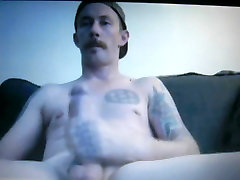 straight tattooed dud jerks his skinny anal perfec ass cock