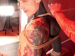 Roped BDSM Bondage Passionate Sex Big Dick Daddy Hoss Kado Fucking FemDom Trans Girl Beauty Gray Perrier Multiple Cumshots POV