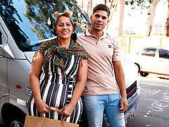 Fat Grandma Picked up for Rough Anal in My Driving Van