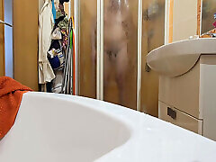 Hairy Guy Taking a Shower at His Female Friend&039;s Place