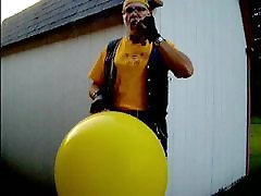 leatherbiker bitch yellow balloon