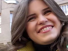 Cute Russian Anna flashes painsex cry in public