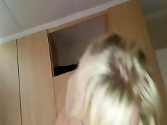 South African blonde sucking big cock