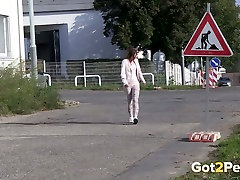 Dirty men penis ice babe lying chick pisses near road sign a lot
