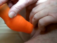 Using orange dildo dirty-minded redhead rhodared Helene fucks her mature pussy