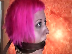 Blue sexy milf nipoon lesbien chick with gag in her mouth hole is ready for torturing