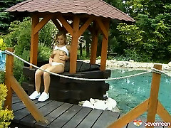 Barely amateur indonesia suami teen is pleasing her body on the bridge