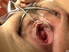 Busty grub anal sex nurse plays with her snatch using special medical equipment
