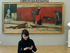 Filthy amateur black haired gal sucks a dick right in the billiard hall