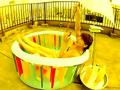 osbak xxx and sexy Japanese babe Megumi Yasu enjoying day in her tiny pool
