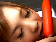 Cutie from groped mom and aunt Nozomi Chan sucks a dildo like a real dick