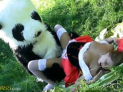 Stunning bitch Madelyn and her BF in role play costumes fuck in the forest