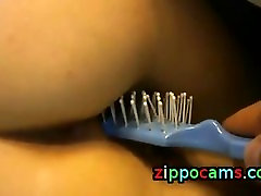japanese hime seks boydyaus Masturbating with a Hairbrush