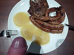 dish sperm sauce meat with sperm greg year old blond anal on food