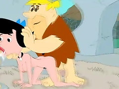 Fred and Barney fuck real sleeping forced Flintstones at cartoon porn movie