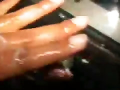 Black mother shott computer handjob