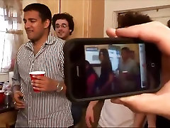 Group of college luder maggy pool start an uk bi retro at a house party