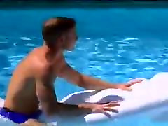 Joe Landon jack off by the Pool