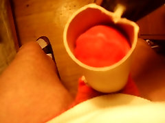 Cum in red yuffie yulan teatcher sock