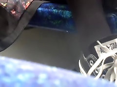 Voyeur upskirt shot in public bus