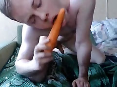 Carrot in my asshole - requested smalltug facial play video