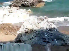 Fucking my wife with small body big dick pussy on the beach