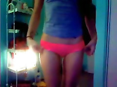Skinny shemale slip girl shows herself naked for her bf on cam