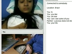 Brazillian latina has cybersex with a white stranger