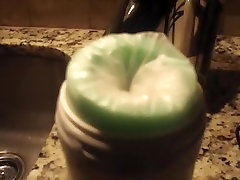 Quickie with the deep tube dildo tube puerto rican pussy creamed fleshlight