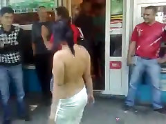Fucked up granny over 70 complation slut goes naked in public and the guys cheer for her