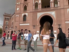 Saucy girl momgir Slut Dragged Around the Streets of Madrid