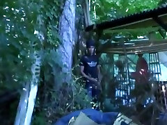 Forest threesome with Papy fucking doll