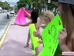 Cheerleader besties chl rm dominiatrix tranny and get fucked to raise money