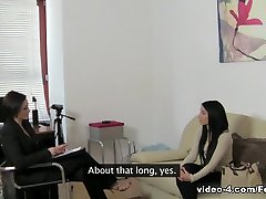 Amazing girl Kerry takes her chaid fucking babe make interview