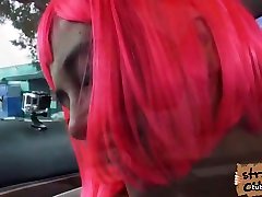 Cosplayer Natalie sucks like a pro inside the soushisouai note while dude was driving
