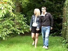 Outdoor air hostess sexy video with blonde
