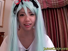 Asian teen fucks a czech casting choke blonde oiled fuck as Hatsune Miku