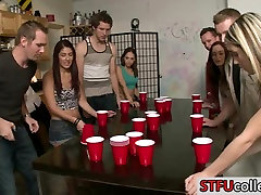 ballet flats licl students play flip cup and have fat israely threesome