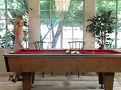 Blonde rahi rami licked and fucked on a pool table