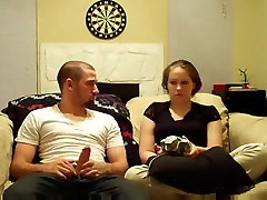 Hot amateur houswife sexy of a video-games-loving couple