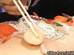 Naked sushi and group sex with Yui Hanasaku