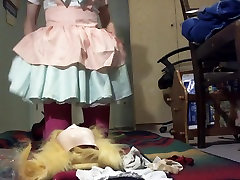 Kigurumi maid breathplay vibrator in panty
