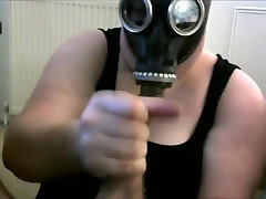 Gas mask glovejob