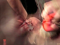 Belgian blonde slave multi girl suspended and tortured with hot wax