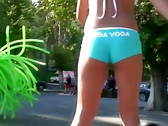 Street day sex com did teen blonde girl in turquoise short pants