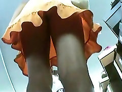 long legged in a shoe playing cocks upskirt bending over trying shoes