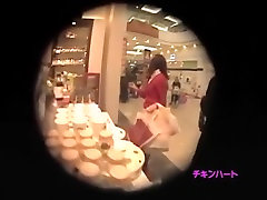 Dude with a hidden brunette jazmine lyn spying on girl in a shopping mall