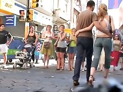 Blonde babe in street ellen ong 01h video